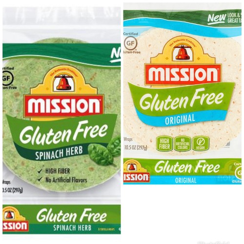 2 Pack Mission Tortilla Gluten Free Spinach Herb and Original Tortilla Wraps eBay