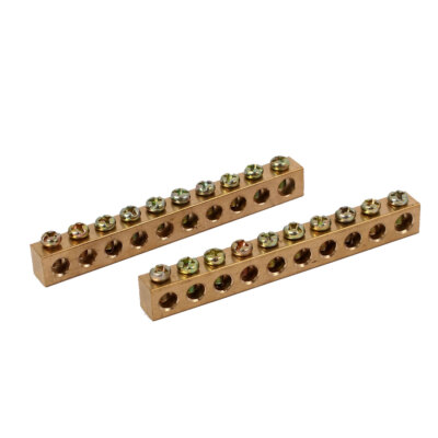 2Stk 10 Löcher Verteilerschrank Erde Draht Schraube Anschluss Kupfer Neutral Bar