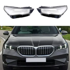 L+R Headlight Lens Headlamp Cover Lenses Lampshade For BMW 5 Series G60 2024-25