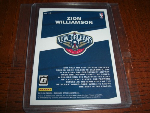 2019-2020 PANINI Zion Williamson My House #15 OPTIC PANINI CARD - Picture 5 of 9