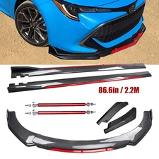 For Toyota Corolla SE XSE Front Bumper Lip Spoiler Side Skirt Carbon Fiber Body