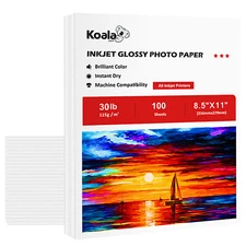 Lot 40-500 Koala 30lb Inkjet Photo Paper 8.5X11 Glossy, Semi-Gloss, Pearl Glossy