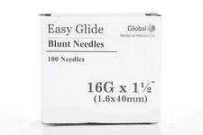 Global Medical, Easy Glide Blunt Tip Needle 16 ga x 1 1/2" Tip, 100 pcs