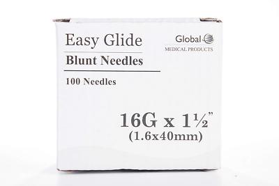 Global Medical, Easy Glide Blunt Tip Needle 16 ga x 1 1/2'' Tip, 100 pcs