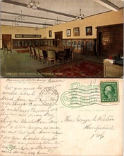 Library High School Haverhill Massachusetts Postcard