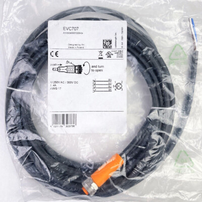 EVC707 Connection Lines Female Straight for IFM M12 5-Pin/4-Wire