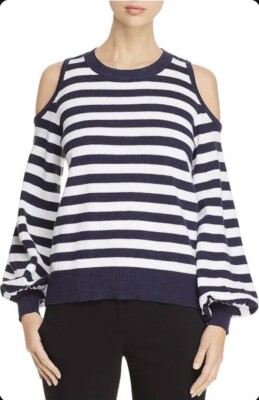 New MICHAEL KORS Women Petite Cold Shoulder Long Sleeve Sweater Size P/S