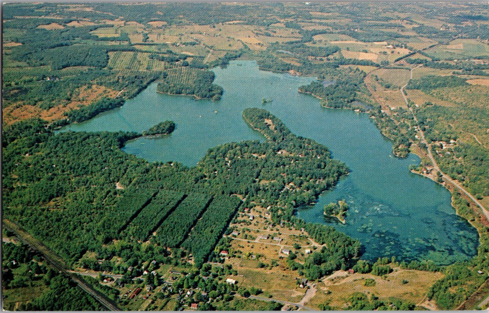 Kinderhook Lake NY COLOURPICTURE PUBLISHERS, INC aerial view Santa on