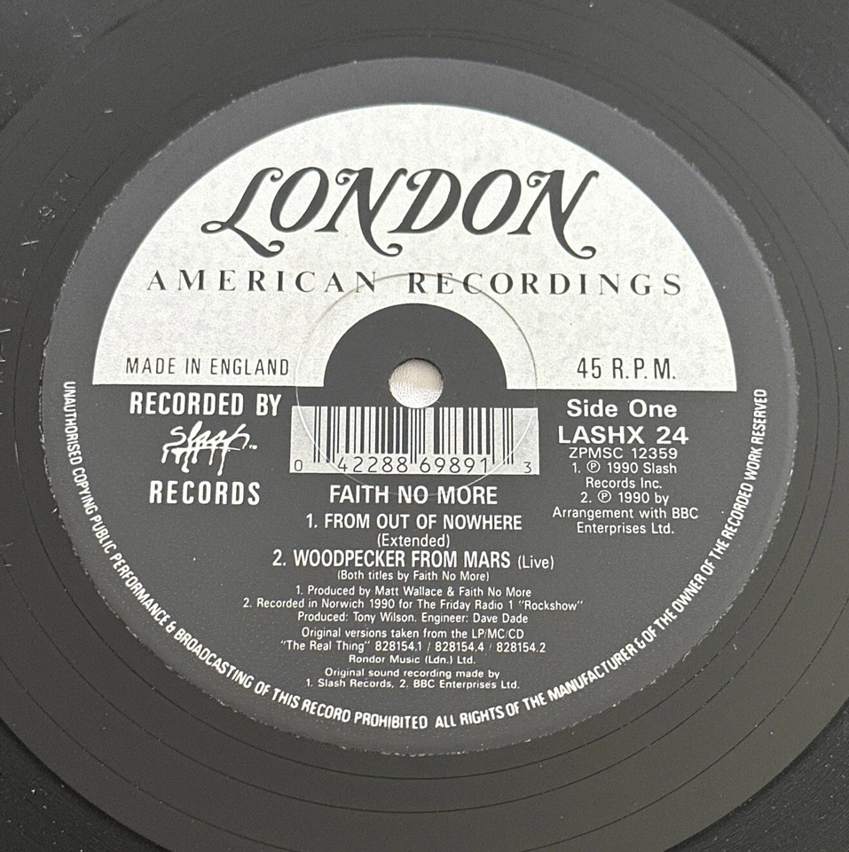 Faith No More - From Out Of Nowhere - LASHX24 - Vinyl 12" 45rpm Vg+ / Ex Foto 4 de 4