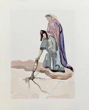 Salvador Dali 1960 DIVINE COMEDY INFERNO #32 Color Woodcut Wood Block Engraving