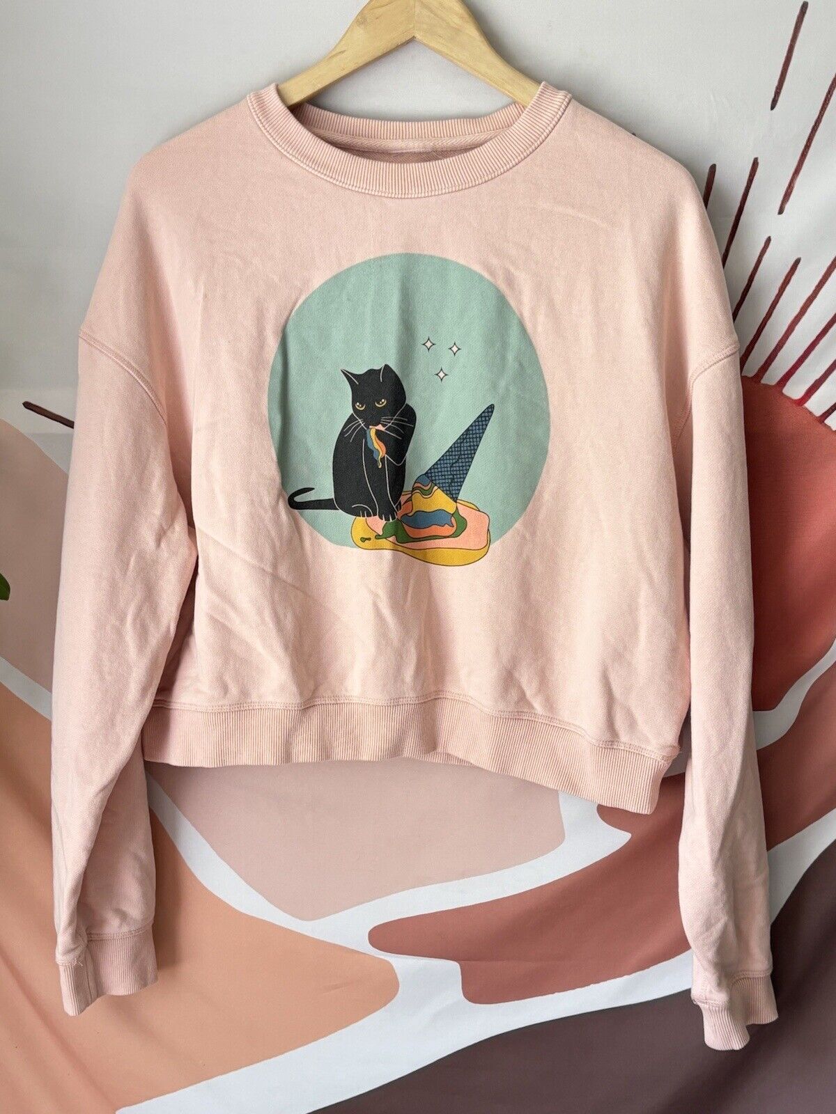 OBSIDIOPOLIS Yum Crop Sweatshirt Size S Small Cat - image 1