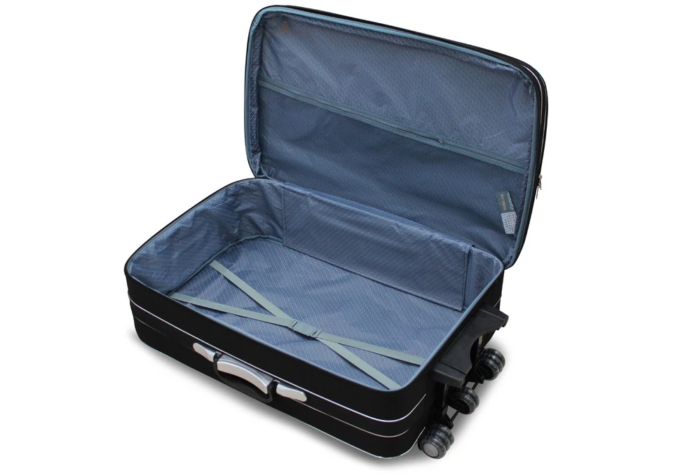 Trolley Piccolo Medio Grande Valigie Set Valigie 2 RUOTE Valigia Economico nero - Immagine 4 di 4