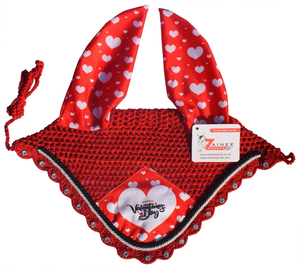 ДЕНЬ СВЯТОГО ВАЛЕНТИНА АНГЛИЙСКИЙ СЕДЛО ПОДУШЕЧКА КОМПЛЕКТ МУХА ВУАЛЬ ЛОШАДЬ УХО СЕТКА КАПОТ ZAINEE SPORT - Изображение 2 из 2
