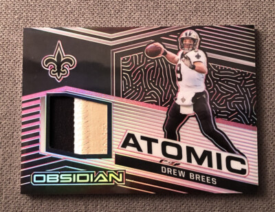 2021 Panini Obsidian Atomic Material Drew Brees 3 Color Patch 1/5 RARE  