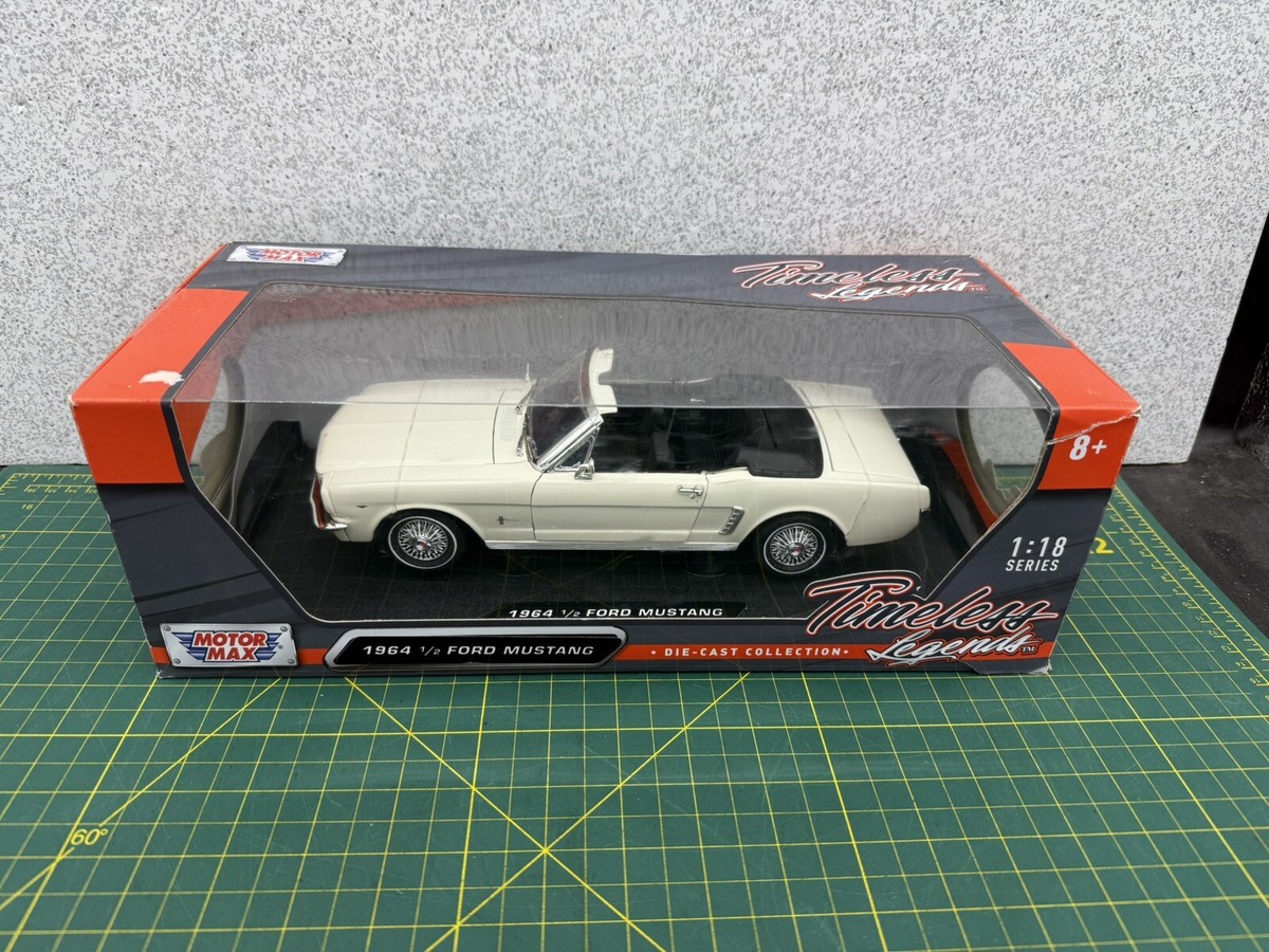 No48 ミニカー1/18箱あり Ford 1960 MUSTANG MOTORMAX 1:18 1964 1/2 FORD MUSTANG VERT DIECAST CAR WHITE