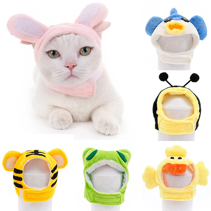 Cat Headdress Cartoon Cat Headgear Pet Hat Dog Disguise Pet Headwear XS-L