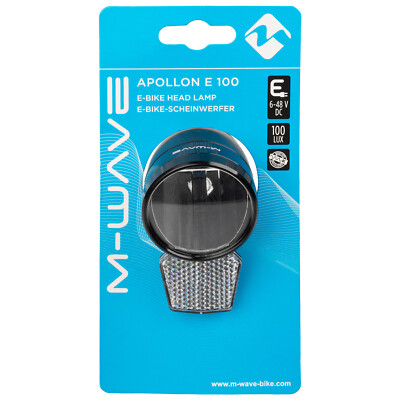 M-Wave  E-Bike LED Fahrradlampe Apollon E 100   *  100 Lux  +  6 - 48V  *