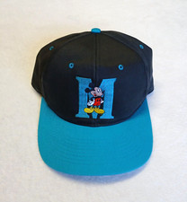 Vintage Mickey Mouse Snapback Hat 90s Mickey Unlimited Disney Cap Teal Blue