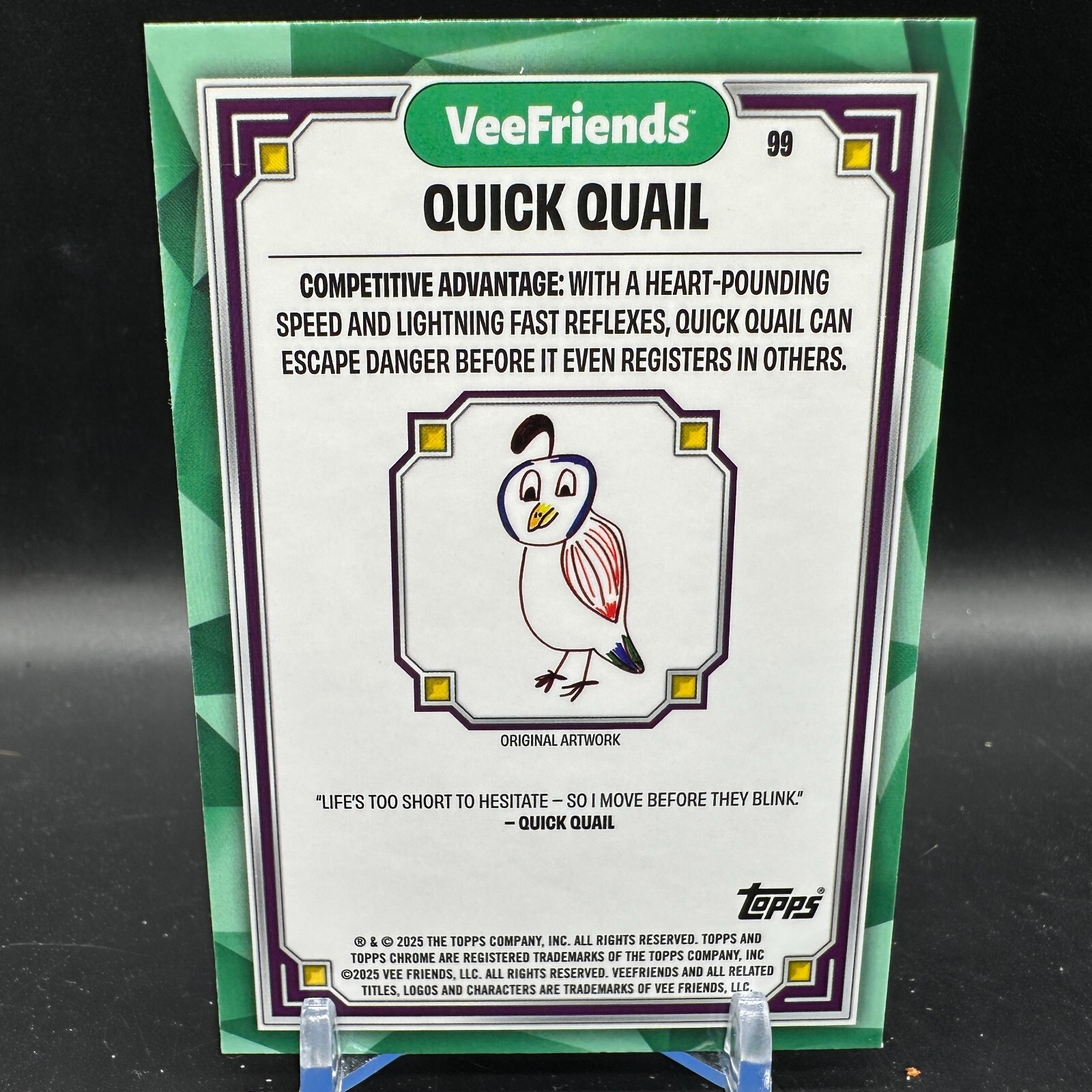 QUICK QUAIL 2025 Topps Chrome VeeFriends #99 - VF FIRST CHROME CARD | eBay