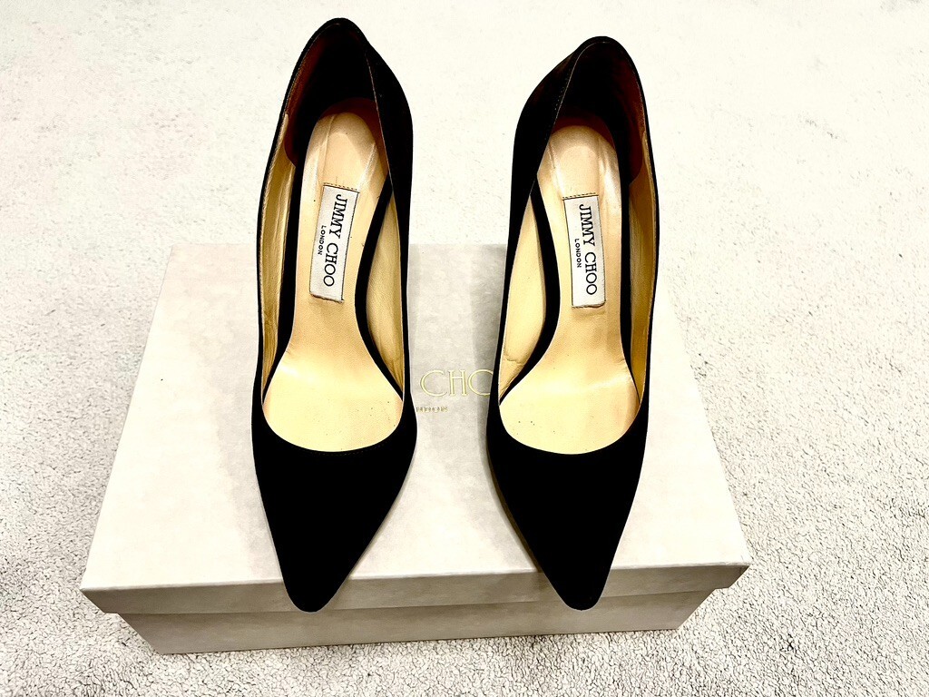 Jimmy Choo Romy 100 Suede Pumps in rare Army Green