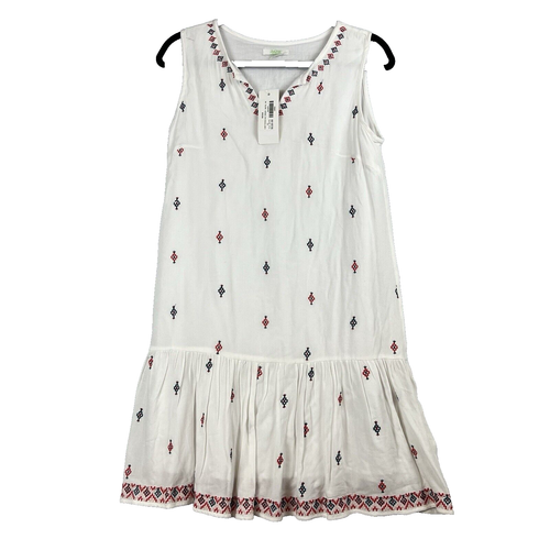 Jade Melody Tam Dress Womens Babydoll Bohemian XS Sleeveless Tiered White