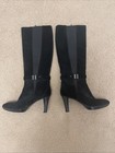Aquatalia WaterProof Insulated Black Suede Knee High Boots Italy Sz 8.5