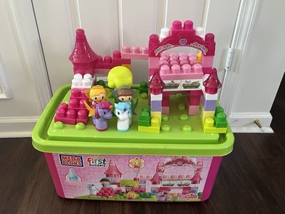 Very HTF Mega Blox First Builders Shimmering Princess Palace Original Tote Fairy