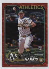 2024 Topps Update Orange Crackle Foilboard 9/299 Brett Harris #US199 1bg0