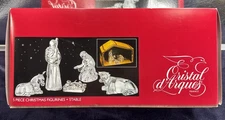 Cristal d' Arques 5 Piece Nativity + Stable 24% Lead Crystal Made in France NIB