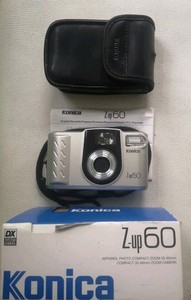 Konica Z Up 60 35mm Film Point & Shoot Camera Silver boxed Tested, Working