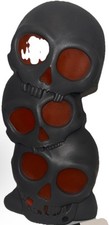 Seasonal Lighted Halloween Stacked Skulls Decor Grey. Batterys not included
