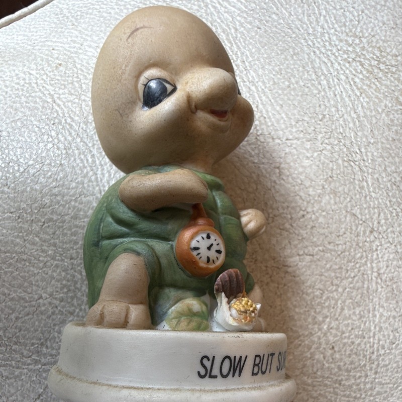 George Good Corp Turtle Figurine "Slow But Sure" Ceramic Hand Painted 1980s
