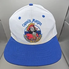 Captain Morgan Original Spiced Rum Embroidered Logo White & Blue Snapback Cap