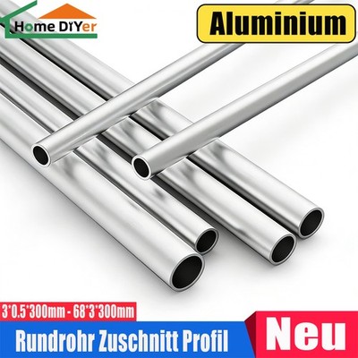 Alurohr Länge: 300mm Rohr Alu Profil Rundrohr Zuschnitt Profil Aluminium Rohr