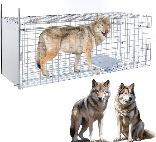 57" Large Humane Live Animal Trap,Collapsible Large Animal Catcher Cage NEW USA