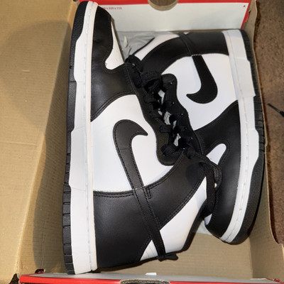 NEW Nike Dunk Hi Retro - White/Black-Total Orange Size 9.5M 11W Shoes