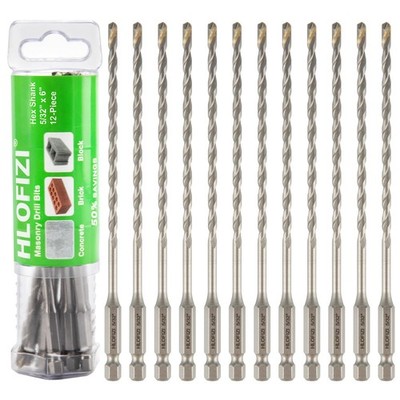 5/32'' x 6'' Masonry Drill Bits 5/32 inch Concrete Hammer Drill Bits, for Cemen...