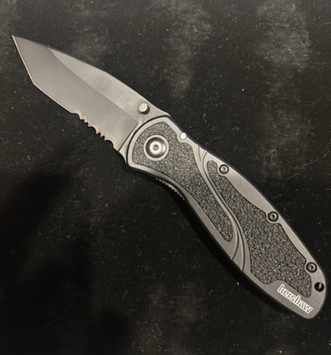 Kershaw Blur Assisted Opening Pocketknife Tanto Combo Edge, Liner Lock, Clip