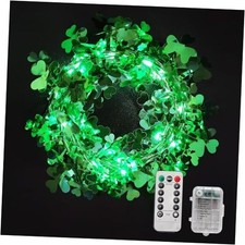 St Patricks Day Decoration Shamrocks String Battery Operated 10 FT 30 LEDs