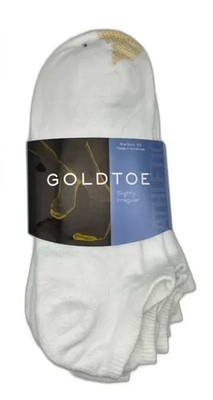 12 Pair Gold Toe  White Cotton No Show Athletic Socks  Mens Shoe Size 6-12.5 NEW