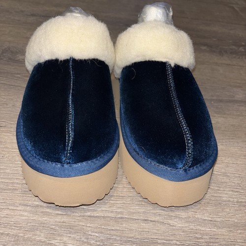 Zapatillas de plataforma Corkys zapatos de mula abrazarse azul azulado terciopelo para mujer talla 7 - Imagen 6 de 6