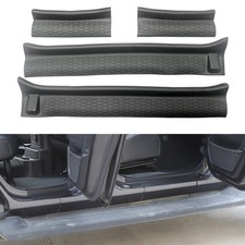 Door Sill Guards for Jeep Wrangler JL JT 4-Door 2018-2023 Black Soft Rubber...