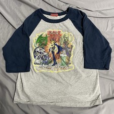 Vintage 90s 1996 Yu-Gi-Oh 3/4 Sleeve Shirt Kids Medium Cartoon Anime Manga READ