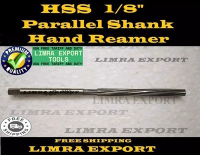 HSS 1/8'' Parallel Shank Hand Reamer Spiral Flute-Cut Edge 1-5/16''-Length2-5/8