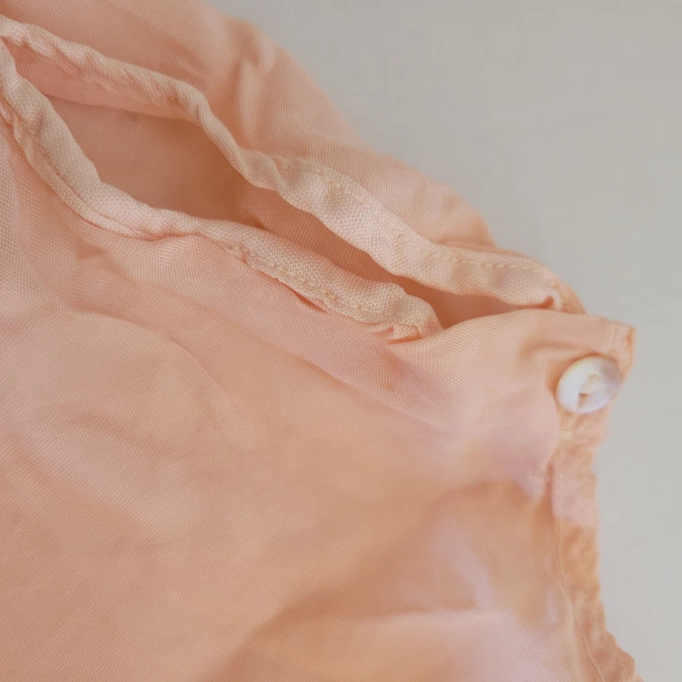 古董 20 世纪 30 年代桃色粉色丝绸龙头裤子飘逸休闲短裤蕾丝尺寸 26 — 第 4/4 张图片