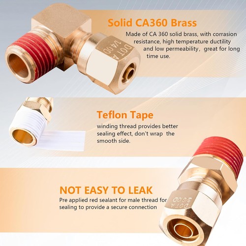 111 PCS Brass DOT Air Line Fittings with 50FT 1/4" DOT Air Line Kit Quick Connec - Picture 3 of 7
