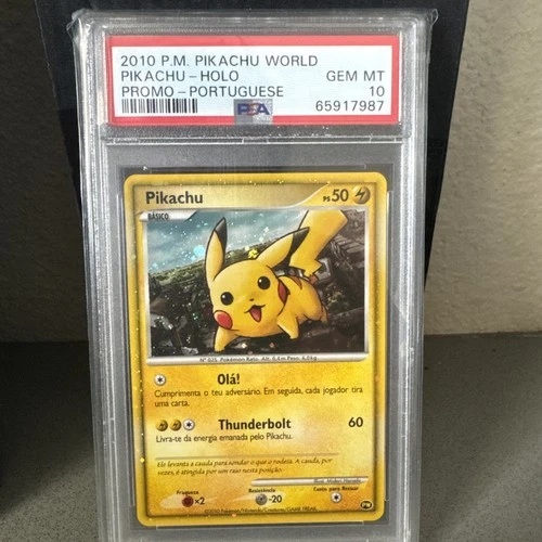 2010 Pokemon PSA 10 Pikachu World Pikachu- Holo Promo- Portuguese