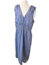 Old Navy Plus 2X Size Fit & Flare Shoulder Tie Smocked Maxi Dress Boho Beach