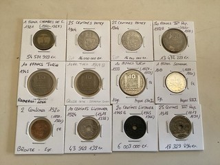 collection lot de pièce de monnaie Française Argent Et Autres