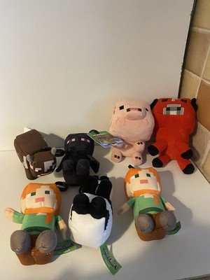 Minecraft Mojang Plüschtier Kuscheltier und Schlüsselanhänger Konvolut Kuh Schwein usw.